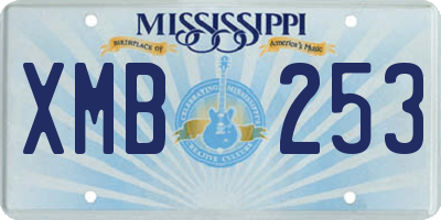 MS license plate XMB253