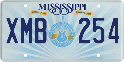 MS license plate XMB254