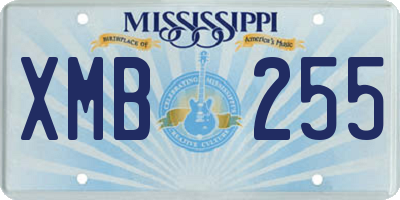 MS license plate XMB255
