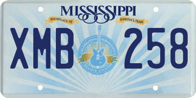 MS license plate XMB258