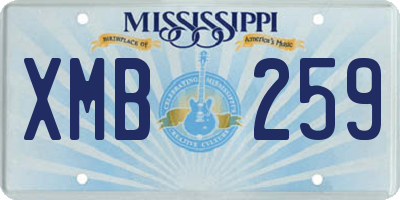 MS license plate XMB259