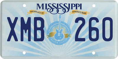 MS license plate XMB260