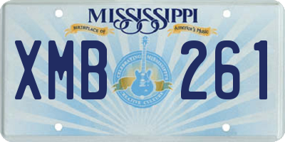 MS license plate XMB261