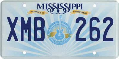 MS license plate XMB262