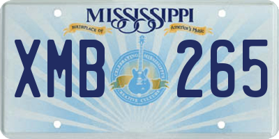 MS license plate XMB265