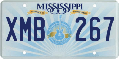 MS license plate XMB267