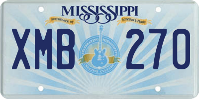 MS license plate XMB270