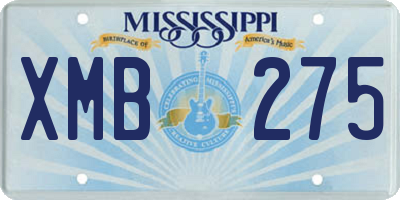 MS license plate XMB275