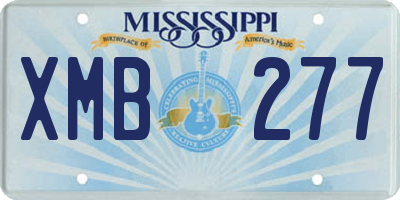 MS license plate XMB277
