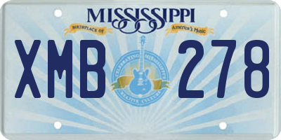 MS license plate XMB278