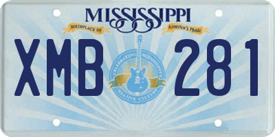 MS license plate XMB281