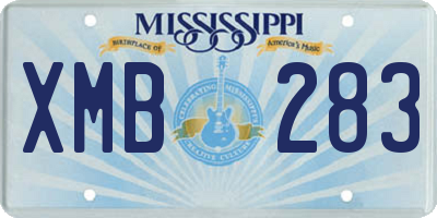 MS license plate XMB283