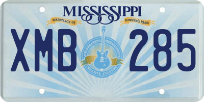 MS license plate XMB285