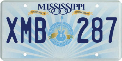MS license plate XMB287