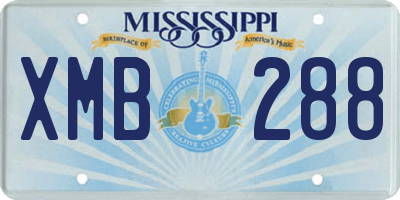 MS license plate XMB288