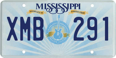 MS license plate XMB291