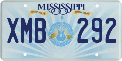 MS license plate XMB292