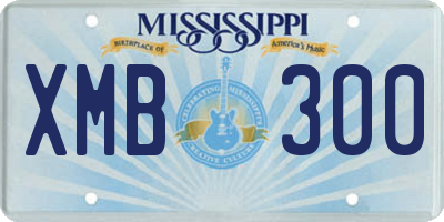MS license plate XMB300