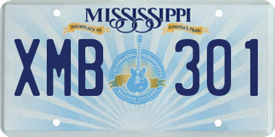MS license plate XMB301