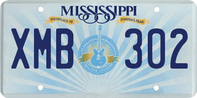 MS license plate XMB302