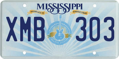 MS license plate XMB303