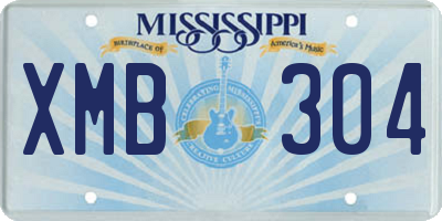 MS license plate XMB304