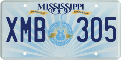 MS license plate XMB305