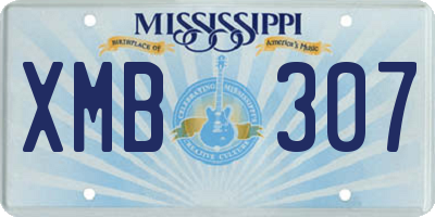 MS license plate XMB307