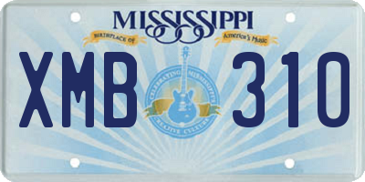 MS license plate XMB310