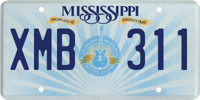 MS license plate XMB311