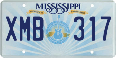 MS license plate XMB317