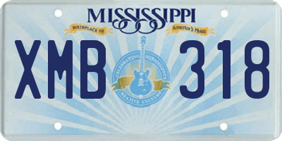 MS license plate XMB318