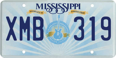 MS license plate XMB319