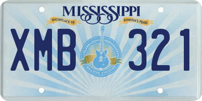 MS license plate XMB321