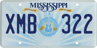 MS license plate XMB322