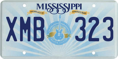 MS license plate XMB323
