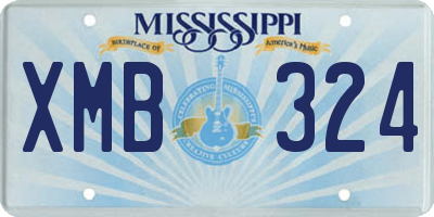 MS license plate XMB324
