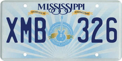MS license plate XMB326