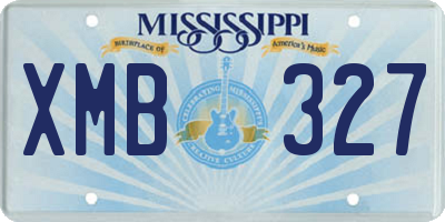 MS license plate XMB327