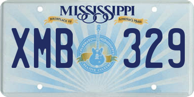 MS license plate XMB329