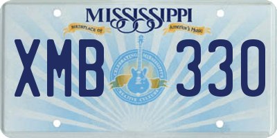 MS license plate XMB330