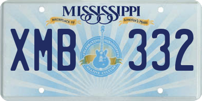 MS license plate XMB332