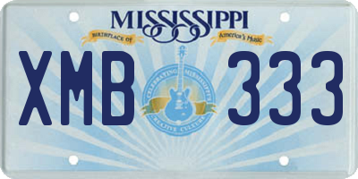 MS license plate XMB333