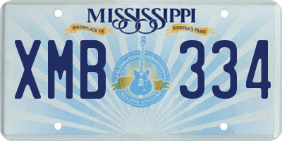 MS license plate XMB334