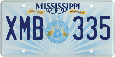MS license plate XMB335