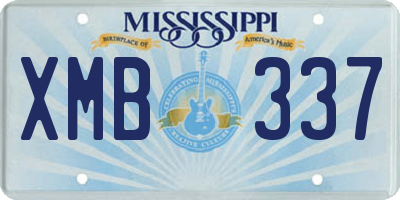 MS license plate XMB337