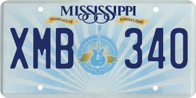 MS license plate XMB340