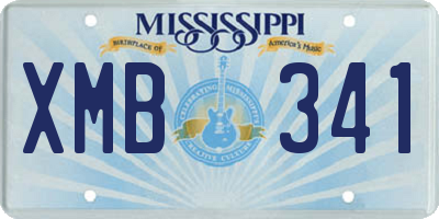 MS license plate XMB341