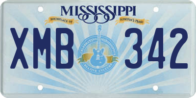 MS license plate XMB342