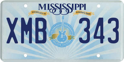 MS license plate XMB343